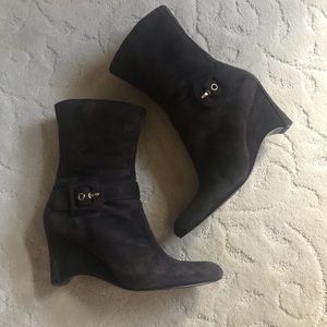 Bandolino Novia Brown Suede Mid Calf Boots Size 8